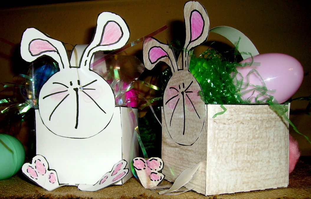 easter eggs in a basket with a bunny. Easter bunnies, after all,
