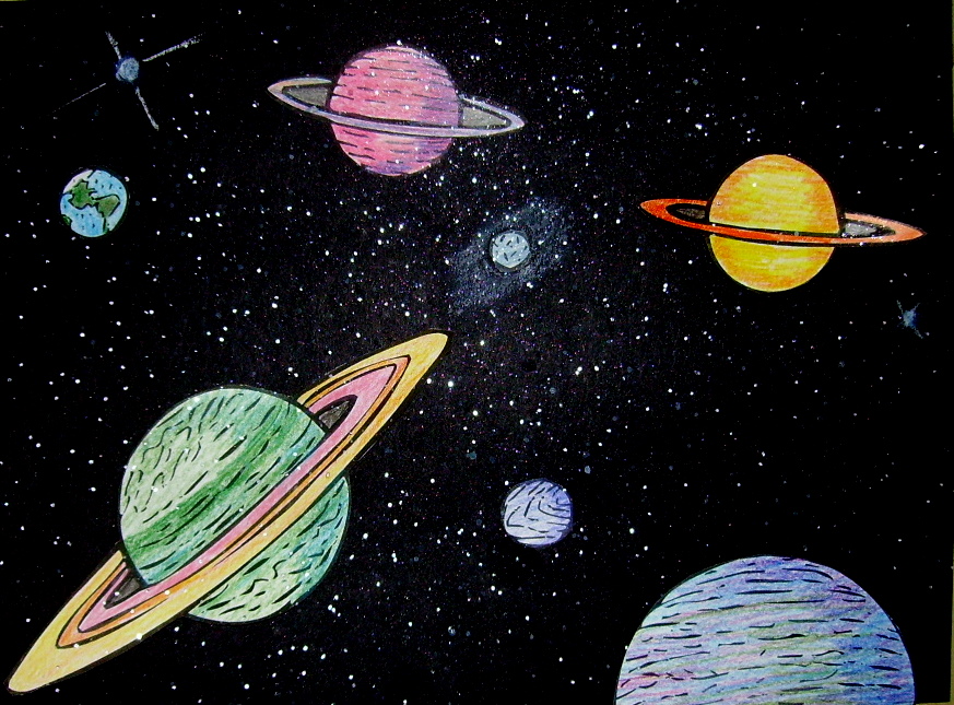 Kids Drawing Space Photos, Images and Pictures