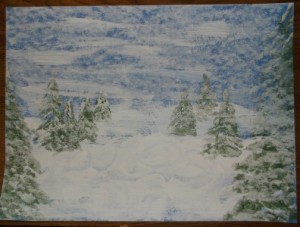 snowman-cover with white chalk