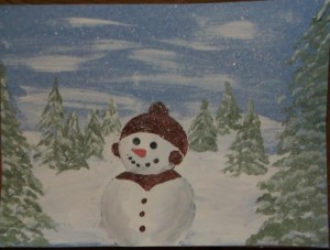 snowman-finished with splatter paint