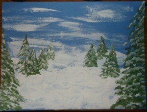 snowman-paint trees1