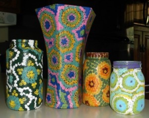 dot painted jars E